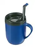 Zyliss E990003 Hot Mug Cafetera, Plástico/Silicona, Azul, Taza Café de Viaje Aislada/Filtro Para Café Molido/Taza Con Tapa/Copa de Camping, Apto Para Lavavajillas, 5 Años de garantía