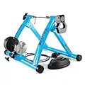 Bike Trainer, Magnetic Bicycle Stationary Stand for Indoor Exercise Riding, 26-29" & 700C Wheels, Quick Release Skewer & Front Wheel Riser Block Included