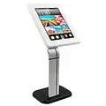 Mount-It! Tablet Stand for POS and Kiosk Use, Desk or Table Mount, Anti-Theft, Locking, iPad Tablet Holder for Apple iPad 2, 3, 4, Air and Samsung Tablet Sizes 10.1 in, White and Silver (MI-3781)