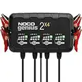 NOCO GENIUS2X4, 4-Bank, 8A (2A/Bank) Car Battery Charger, 6V and 12V Automotive Battery Charger, Battery Maintainer, Trickle Charger and Desulfator for AGM, Lithium, Motorcycle, and RV Batteries