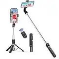 ATUMTEK Perche a Selfie 100CM 3 en 1 Perché Selfie Bluetooth Telescopique Selfie Stick Trepied avec Télécommande Amovible Trepied Telephone pour iPhone 13 Pro Max, Samsung et Autres Smartphones