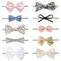 DRESHOW Baby Girl Headbands and Hair Bows Nylon Headbands 10 Pack of Hair Accessories for Newborn Infant Toddlers Kids