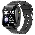 Montre Intelligente Enfants - Montre Connectée Enfant avec SOS Appel Caméra Musique 14 Jeux Alarme Calculatrice Lampe de Poche Jouets Smartwatch Téléphone Cadeaux Filles et Garçons de 4-12 Ans - Noir