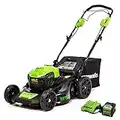 Greenworks 40V Brushless Self-Propelled Lawn Mower, 21-Inch Electric Lawn Mower, 5.0Ah Battery and Charger Included