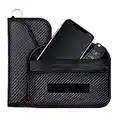 Happyit 2 Pcs Bolsa de Bloqueo de señal, Funda Protectora, Funda Tipo Cartera para teléfono móvil Tarjeta de identificación de Llave de Coche protección de privacidad antirradiación (B)