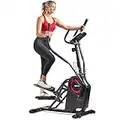 Sunny Health & Fitness Premium Cardio Climber Stepping Elliptical Machine - SF-E3919, Black