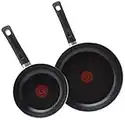 Tefal Aluminium Non-Stick 20cm & 28cm Frying Pan Twin Pack, Black