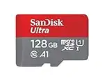 SanDisk Ultra microSDXC UHS-I Speicherkarte 128 GB + Adapter (A1, Class 10, U1, Full HD-Videos, bis zu 120 MB/s Lesegeschwindigkeit)|| Geschwindigkeit-Mbps/10x , Packung mit 1