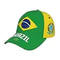 WanwEN Rbrazil Flag Cool Brazilian Baseball Cap Patriotic Hat for Soccer Fans Men Black