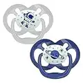 Dr. Brown's Advantage Symmetrical Pacifier with Air Flow, Blue Glow-in-the-Dark, 2-Pack, 6-18m