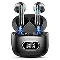 Cuffie Bluetooth, Auricolari Bluetooth 5.3 con Mic Stereo, 2022 Cuffie Wireless In Ear Mini Cuffie Senza Fili IP7 Impermeabili, Cuffiette Bluetooth Sport 42 Ore Cancellazione Rumore, LED/USB-C Nero