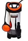 Terratek 1100W Stainless Steel Submersible Water Pump, Suitable for Pumping Dirty Water, Great for Swimming Pools, Flooded Cellars, Large Ponds & More