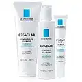 La Roche-Posay Effaclar Dermatological 3 Step Acne Treatment System, Salicylic Acid Acne Cleanser, Pore Refining Toner, and Benzoyl Peroxide Spot Treatment for Sensitive Skin, 2-Month Supply