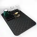 AMOAMI-Dish Drying Mats for Kitchen Counter Heat Resistant Mat Kitchen Gadgets Kitchen Accessories (12" x 16, BLACK)