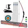 Keshes Archery Recurve Bow and Arrow Youthbow Set - 44" Beginner Breakdown Bows for Outdoor Practice – Longbow kit with Equipment for Youth and Kids