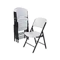 Lifetime 42804 Folding Chair with Molded Seat and Back, Set of 4, White Granite