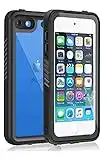 iPod Touch 7 Case Waterproof, DINGXIN IP68 Certified Waterproof Shockproof Dirtproof Snowproof Rugged Case for iPod Touch 7th Generation 2019 (Black)