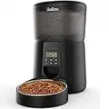 Balimo Distributore Cibo Gatti, 4L Dispenser Automatico Cibo Per Gatti E Cani Con Timer, 1-4 Pasti al Giorno, Registrazione Vocale 10S, con Ciotola per Gatti in Acciaio Inox, Nero