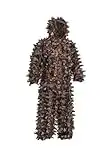 ROCEEEK 3D Leafy Camo Adult Suit Hooded Ghillie Hunting Clothing with Face Mask (Brown Woodland, Small-Medium)