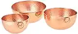 Old Dutch 964SH Solid Copper Stone Hammered Bowls-3 Piece Set Mixing/Beating, one Size