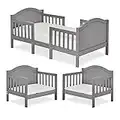 Dream On Me Portland 3 in 1 Convertible Toddler Bed in Steel Grey, Greenguard Gold Certified, JPMA Certified, Low to Floor Design, Non-Toxic Finish, Pinewood