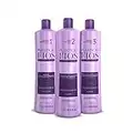 Cadiveu - Plastica Dos Fios Brazilian Keratin Hair Smoothing System Anti Frizz Active, Anti Residue Shampoo And Repair Mask - The Best Treatment System - (3x1000 ML) (Set of 3)