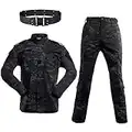 JOYASUS Airsoft Paintball Combinaisons Tactiques Hommes Chasse Combat BDU Uniforme Veste Camo Chemise et Pantalon avec Ceinture pour Tir Chasse Guerre Jeu