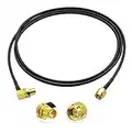 Bingfu Cable SMA Rallonge Antenna 4G et Dab Voiture 1m Adaptateur da SMA Male à Femelle Angle Droit RG174 pour 4G WLAN FPV Homematic CCU2 CC1101 Dab Radio Baofeng SDR Clés USB WiFi WiMax Handfunk