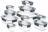 Amazon Basics Tritan 22 Piece Locking Food Storage Container Set of 11 Containers with Lids, Clear