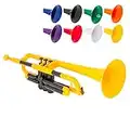 pTrumpet Plastic Trumpet with 3C and 5C Mouthpiece and Carry Bag - Bb Student - Yellow