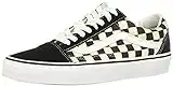 Vans OG Old Skool Primary Check Sneakers (US 9 D Men / 10.5 B Women, Black/White)