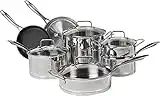 Cuisinart 11-Piece Cookware Set, Professional Stainless Steel, 89-11,Silver