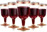 LATERN 30 Pièces Verres à Vin en Plastique, 170ml Verres à Dégustation de Vin en Or Rose Tasses à Vin de Fête à Tige Réutilisables pour Boissons Whisky Champagne Bière Cocktail Martini (13,4 x 6,5cm)