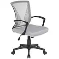 Yaheetech Chaise de Bureau avec Siège Dossier en Maille Respirante Hauteur Réglable Fauteuil d'Ordinateur Inclinable à roulettes Pivotantes Charge 125kg Gris