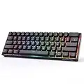 Dierya DK61E Teclado mecánico para Juegos al 60%, Interruptor óptico Gateron con retroiluminación RGB, Teclado PBT con Cable Impermeable Compacto 61 Teclas Completas programable（Interruptor Rojo）