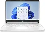 HP Laptop 14s-dq0003sf PC Ultraportable 14" HD (Intel Celeron, RAM 4 Go, eMMC 64 Go, AZERTY, Windows 11 Famille en Mode S) Blanc, Microsoft 365 Personnel inclus pendant 1 an