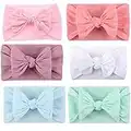 Yueshop 6 pieces Baby Turban Headband Set-Bowknot Hairband Soft Cute Headwear Elastic for Newborn/Girls/Boys/Kids Gift as Toddler Headdress Photography Props Accessories