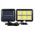 Aolyty Solarleuchte separates Panel, 3 Beleuchtungsmodi, 120 helle COB-LED, 16,4 m Kabel, IP65 wasserdicht, Solar-Bewegungsmelder, Sicherheits-Flutlichter für Wand, Hof, Garage, Garten, Veranda