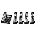 Panasonic KX-TG985 Expandable Cordless Phone System Link2Cell Bluetooth - 5 Handsets DECT 6.0 Bluetooth, Voice Assist, Low Battery Alert, Answering Machine, Call Blocking, Talking Caller ID, Black