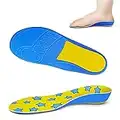 Popzoom Kinder orthopädische Schuheinlagen einlagen schuhe - Kids Einlegesohlen für plattfuß, Plantar Fasziitis, fersensporn, Überpronation-blau L