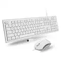 Macally Full Size USB Wired Mac Keyboard and Mouse Combo - Compatible Ergonomic Apple Keyboard and Mouse with Mac Shortcuts and Number Keypad for Mac Mini Pro, iMac Computer, MacBook Pro Air Laptops