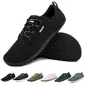 Geweo Barefoot Shoes Women Men Trail Running Shoes Walking Trainers Shoes Lightweight Breathable Trekking Sports Sneakers for Fitness Hiking Indoor Outdoor, Black 9 UK