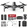 Contixo Quadcopter GPS Foldable 4K HD Camera Drones - 60 Minutes Longest Flight Time - Brushless Motors Drone with Camera for Adults - Extra 1 Battery 64GB SD Card Carrying Case