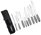 Ross Henery 9 Piece Chef Knife Set, Japanese Style Kitchen Knives Includes Sharpening Steel in Canvas Carry Case