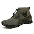 ABAO Hiking Shoes Mens Womens Outdoor Athletic Sports Shoes Walking Shoes Trail Running Shoes Trekking Climbing Stylish Slip Resistant Fitness Walking Jogging Sock Sneakers Travel Lightweight Barefoot, Armygreen, 11.5 Women/10 Men