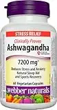 Webber Naturals Ashwagandha 7200 mg, 60 Capsules, Organic and Clinically Proven KSM-66 Ashwagangha, Helps Increase Resistance to Stress and Anxiety, Vegan