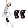 EULANT Ginocchiera Pallavolo Bambina,Ginocchiere Danza Ragazza,Morbido Protezione del Ginocchio per Running Calcio Basket Bici Scooter Ginnastica Ritmica,Nero/Fucsia S