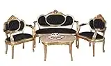 Palazzo Cat499a02 Ensemble de canapés baroques avec fauteuils et table basse