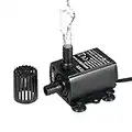 Aquarium Water Pump, Ultra-quiet Mini USB DC5V 4.8W 300L/H Lift 300cm Brushless Water Pump Waterproof Submersible Fountain with Flow Adjustment Function