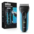 Braun Electric Series 3 Razor with Precision Trimmer, Rechargeable, Wet & Dry Foil Shaver for Men, Blue/Black, 4 Piece